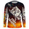 BlueJose Halloween Fish Reaper Bass Skull Fishing Long Sleeve Fishing Shirt