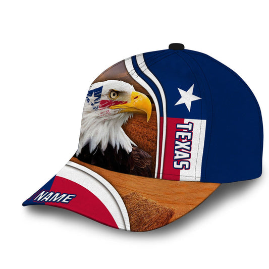 BlueJose Premium Art Texas Eagle Cap Personalized