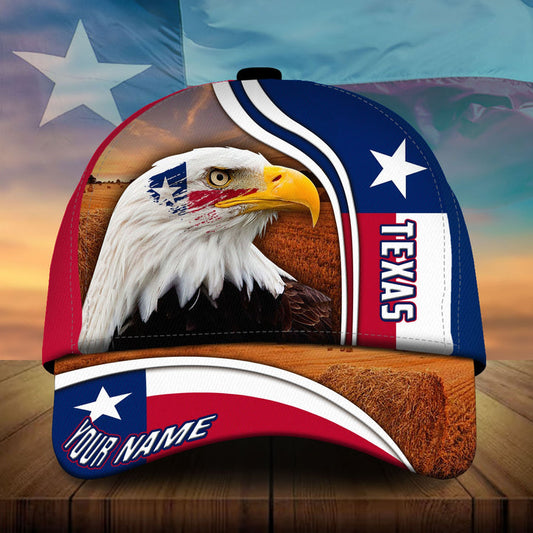 BlueJose Premium Art Texas Eagle Cap Personalized
