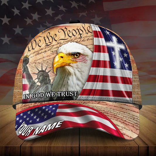 BlueJose Premium American Eagle In God We Trust Cap Personalized
