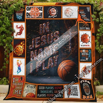 BlueJose In Jesus Name I Play Basketball Quilt