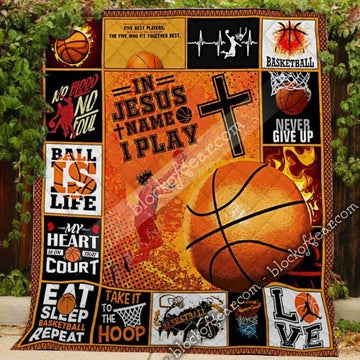 BlueJose In Jesus Name I Play  Basketball Quilt SHB57