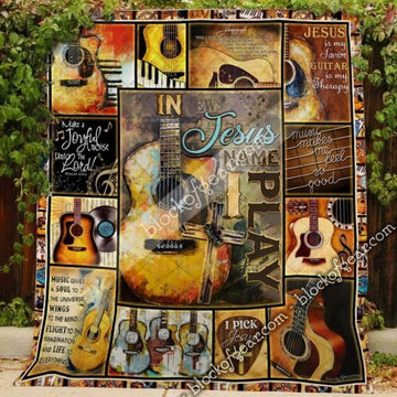 BlueJose In Jesus Name I Play Guitar Quilt