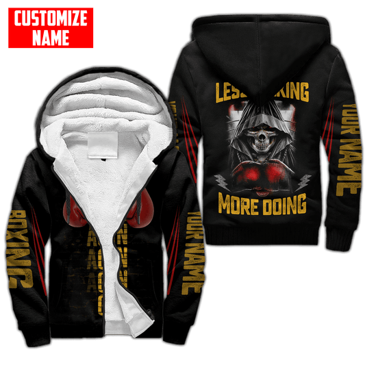 BlueJose Custom Name Boxing Less Talk More Doing 3D Hoodie