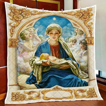 BlueJose Mary Gives Birth To Jesus Quilt Blanket