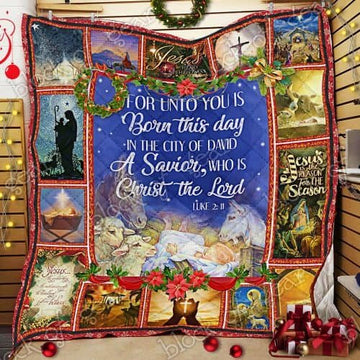 BlueJose Merry Christmas And Happy Birthday Jesus Quilt NP299
