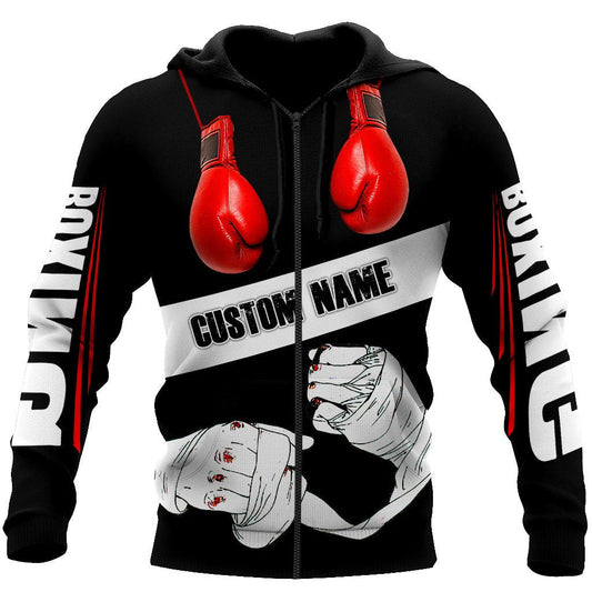 BlueJose Custom Name Boxing 3D Hoodie