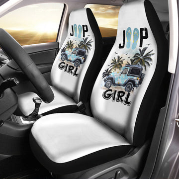 BlueJose Jeep Girl Flower Flip Flops Car Seat Cover