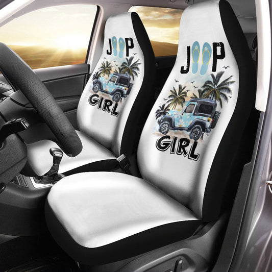 BlueJose Jeep Girl Flower Flip Flops Car Seat Cover