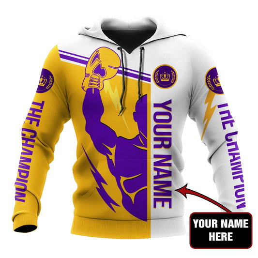 BlueJose Custom Name Yellow Black Boxing 3D Hoodie