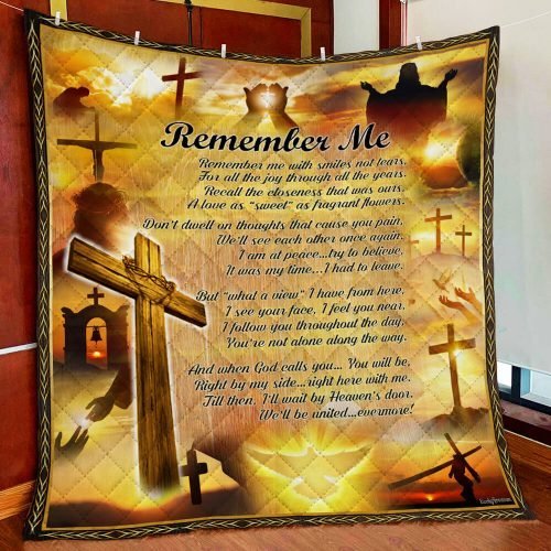 BlueJose Remember Me God Jesus Christian Cross Quilt Blanket
