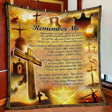 BlueJose Remember Me God Jesus Christian Cross Quilt Blanket