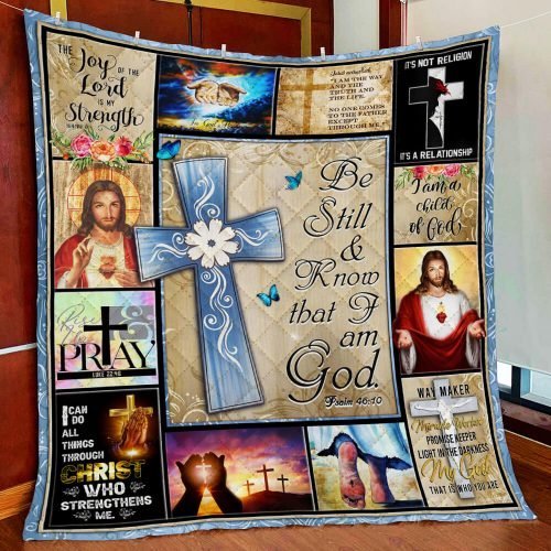 BlueJose Be Still And Know That I Am God Quilt Blanket