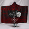 Viking Style - Hooded Blanket Raven of Odin and Symbol Viking on Blood Background A27