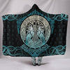 Viking Style Hooded Blanket Yggdrasil and Ravens A7