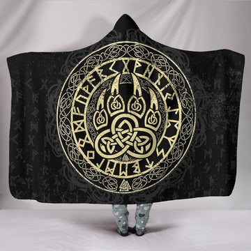 Viking Style Hooded Blanket Wolf A7