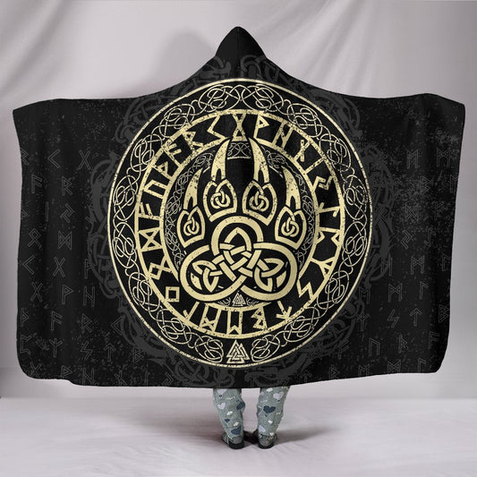 Viking Style Hooded Blanket Wolf A7