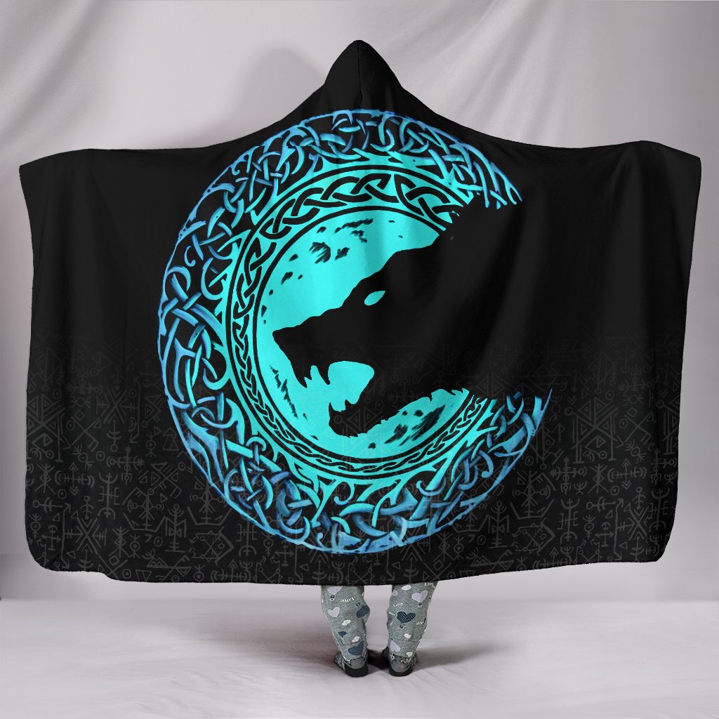 Viking Hooded Blanket - Fenrir Norse Wolf A31