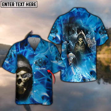 BlueJose Fishing Reaper Personalized 3D Hawaiian Shirt