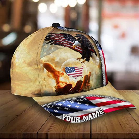 BlueJose Premium One Nation Under God, Usa Eagle 3D Cap Printed Personalized