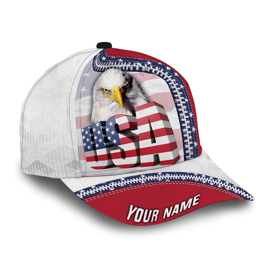 BlueJose Patriotic Eagle Usa Hat, United States Full Printed Personalized Cap