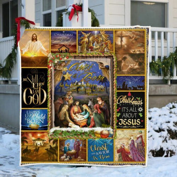 BlueJose Jesus is Born Quilt Blanket Let The Heavens Rejoice and The Earth Be Glad LHA1910Q