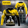BlueJose Custom Name Yellow Black Boxing 3D Hoodie