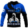 BlueJose Custom Name Blue Black Boxing 3D Hoodie